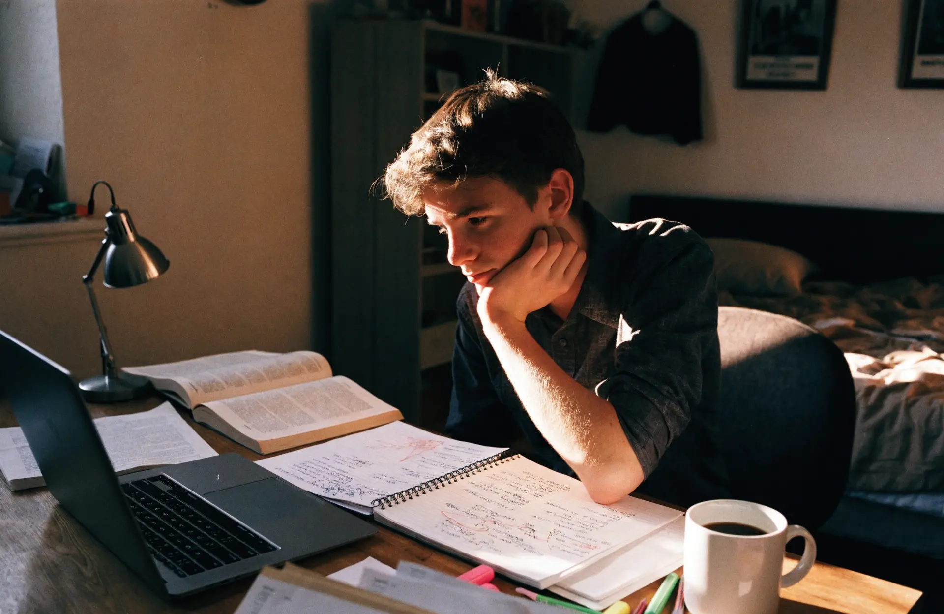 Student preparing a UK medical school application